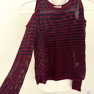 Rag & Bone jean see through shoulder cut top